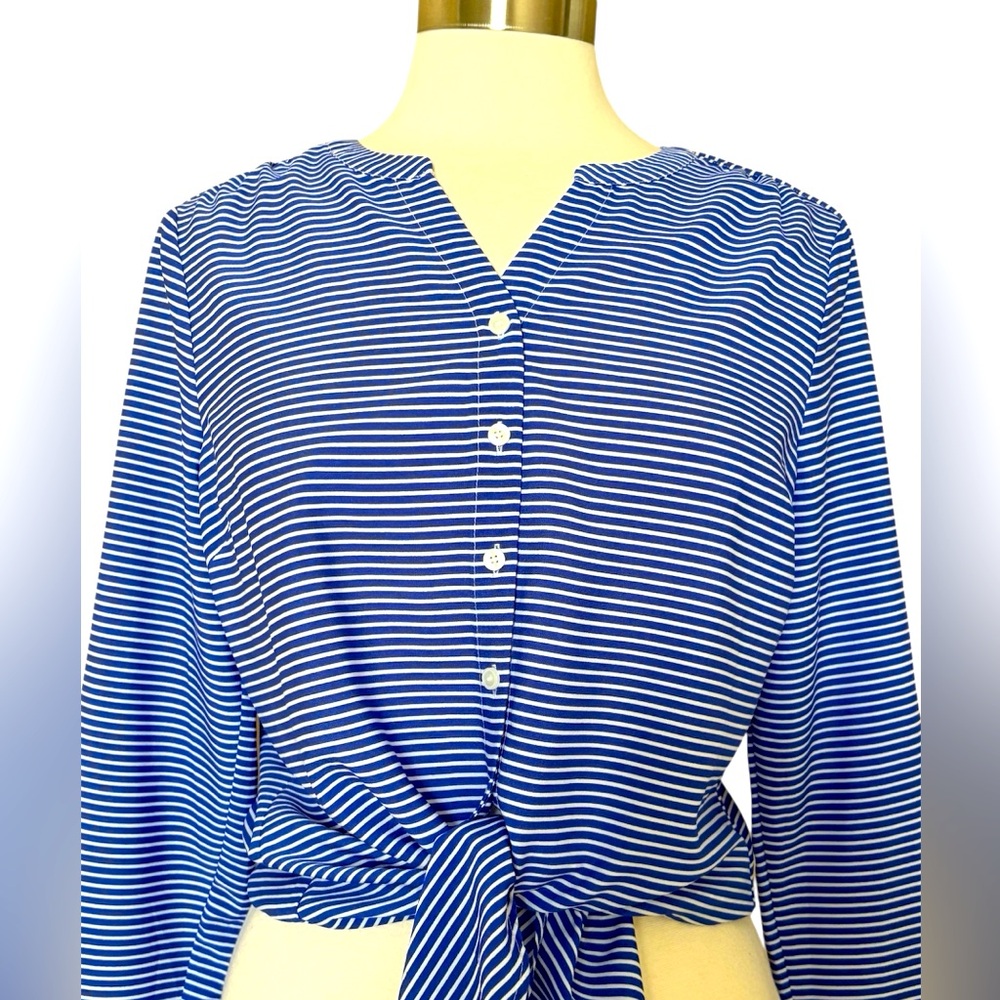 Talbots Tie Front Waist Blouse